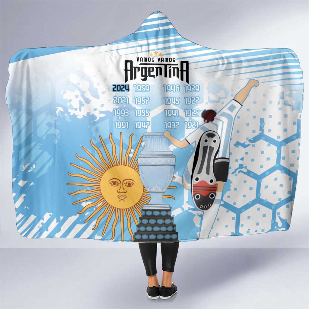 Argentina Football Custom Hooded Blanket Campeones De la Historia - Blue Style