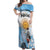 Argentina Football Off Shoulder Maxi Dress Campeones De la Historia - Blue Style - Wonder Print Shop