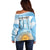 Argentina Football Off Shoulder Sweater Campeones De la Historia - Blue Style - Wonder Print Shop