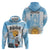 Argentina Football Zip Hoodie Campeones De la Historia - Blue Style - Wonder Print Shop