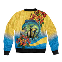 Barbados Mahi-mahi Trident Sleeve Zip Bomber Jacket - Wonder Print Shop