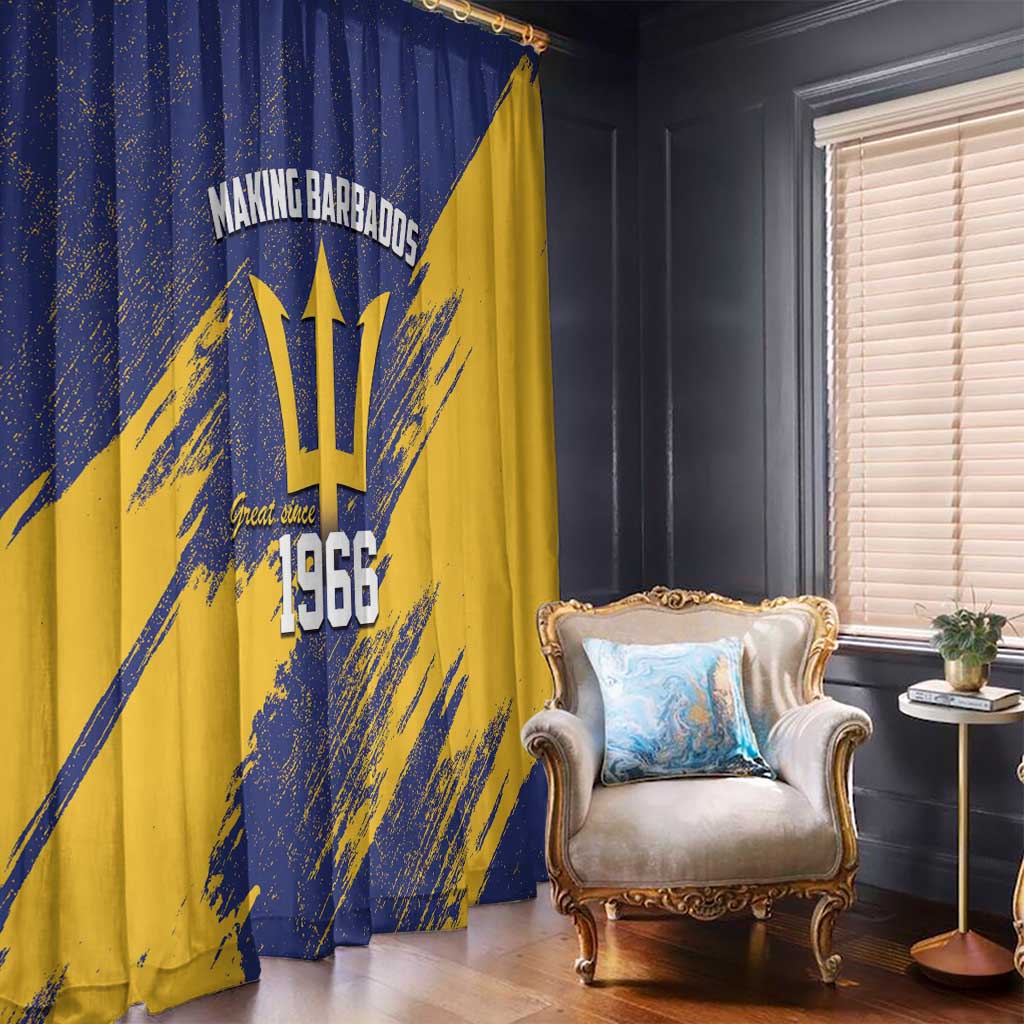 Barbados Pride Est 1966 Window Curtain - Wonder Print Shop