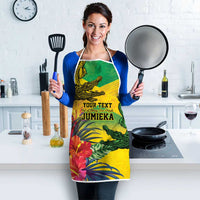 Personalized Jamaica Crocodile Apron Tropical Flowers Grunge Flag - Wonder Print Shop