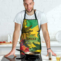 Personalized Jamaica Crocodile Apron Tropical Flowers Grunge Flag - Wonder Print Shop