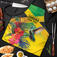 Personalized Jamaica Hummingbird Apron Tropical Flowers Grunge Flag - Wonder Print Shop