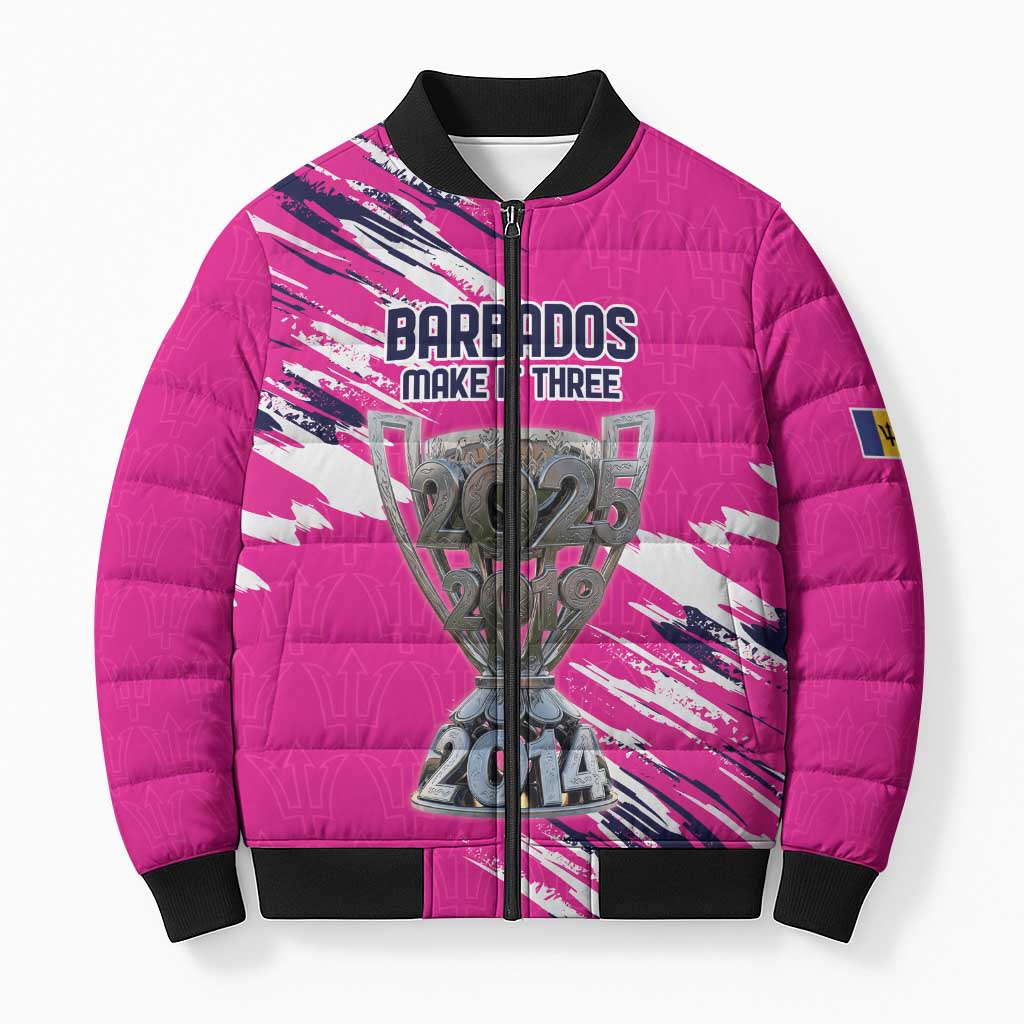 Caribbean Cricket Barbados Personalized Bomber Puffer Jacket Make It Three 2025 is Ours - Wonder Print Shop
