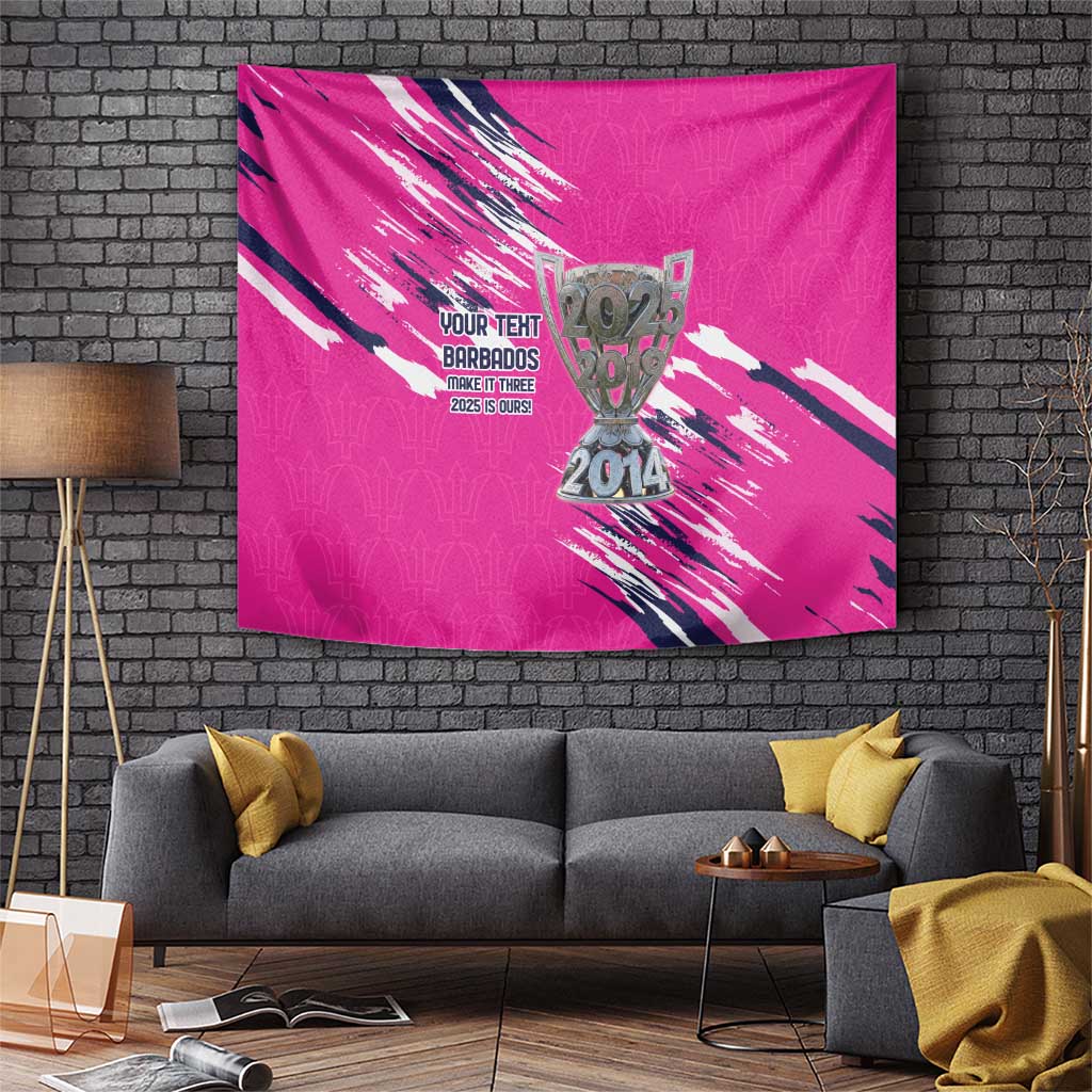 Caribbean Cricket Barbados Personalized Tapestry Make It Three 2025 is Ours - Wonder Print Shop