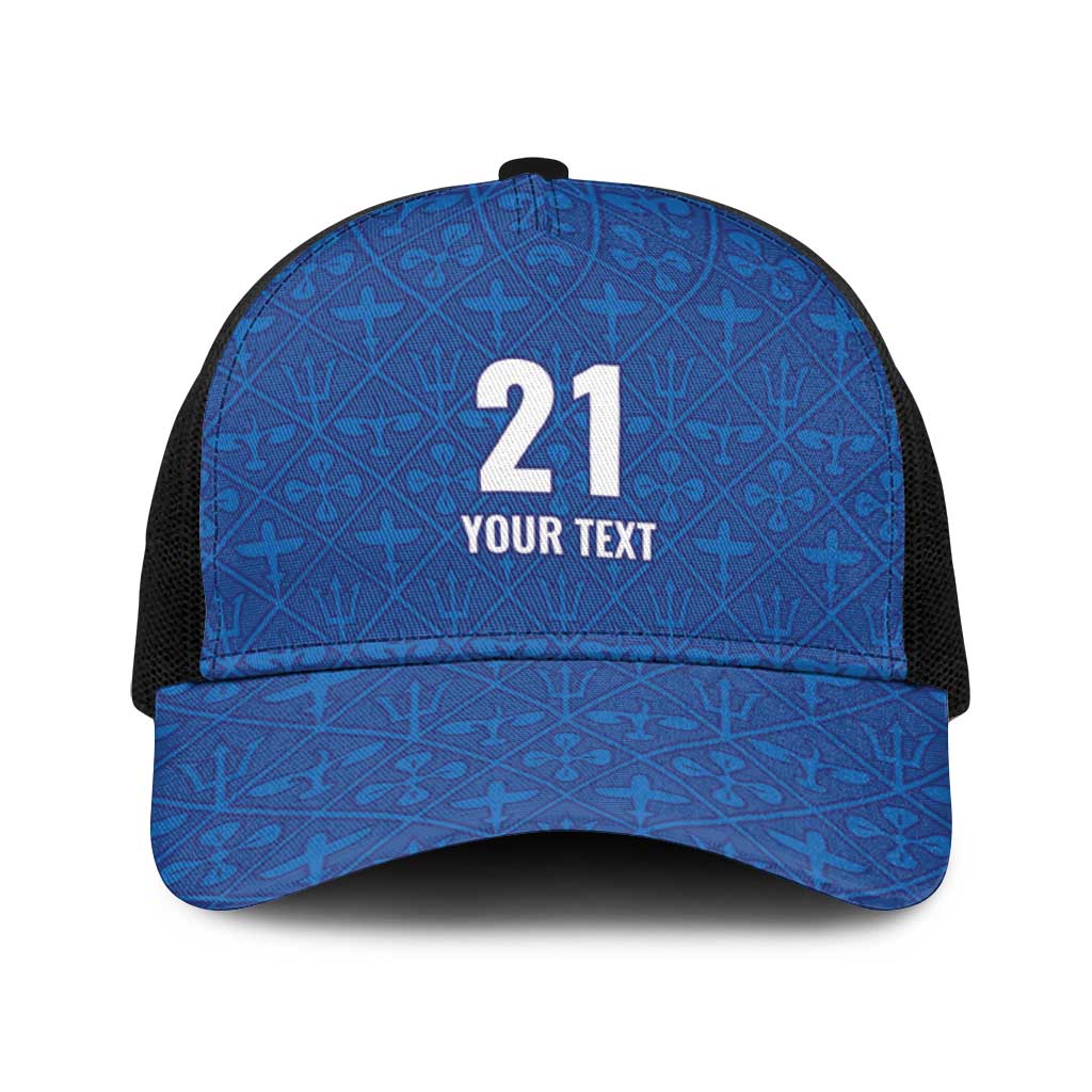 Caribbean Cricket Barbados Custom Baseball Net Cap Strike of the Tridents - Wonder Print Shop