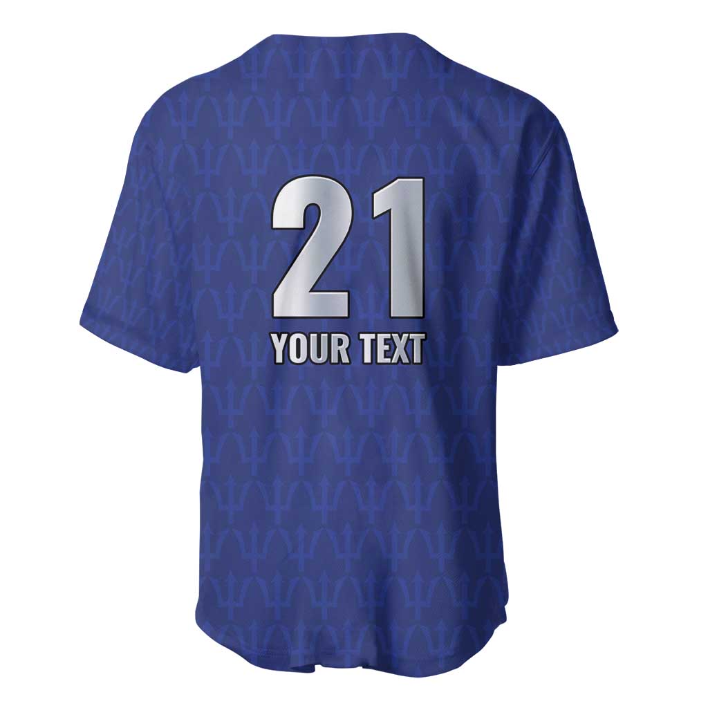 Caribbean Cricket Barbados Custom Baseball Jersey Trident Champion’s Wave - Wonder Print Shop