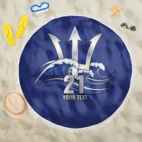 Caribbean Cricket Barbados Custom Beach Blanket Trident Champion’s Wave - Wonder Print Shop