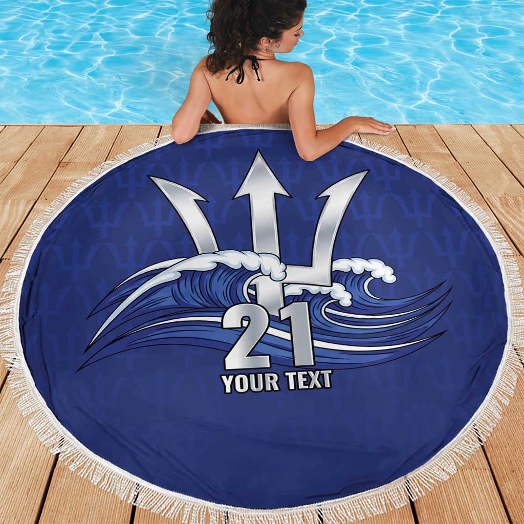 Caribbean Cricket Barbados Custom Beach Blanket Trident Champion’s Wave - Wonder Print Shop