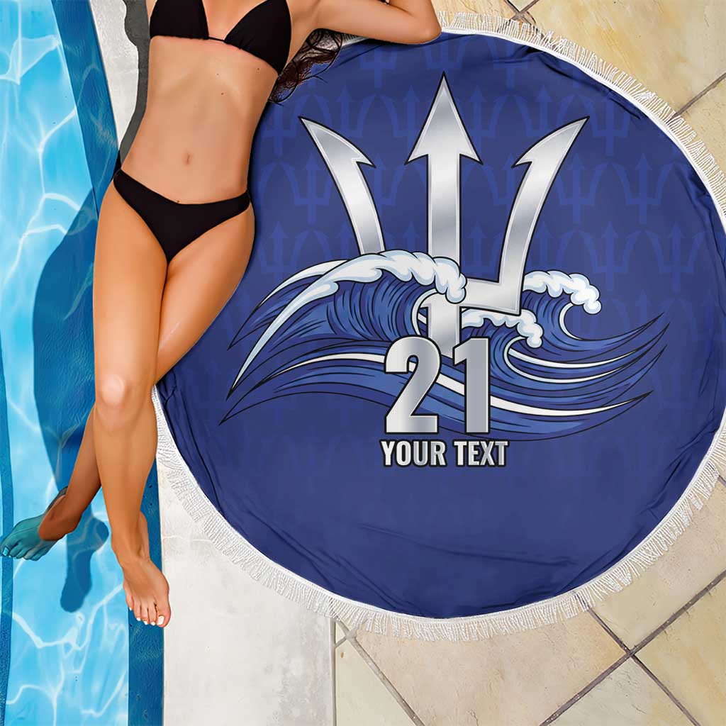 Caribbean Cricket Barbados Custom Beach Blanket Trident Champion’s Wave - Wonder Print Shop