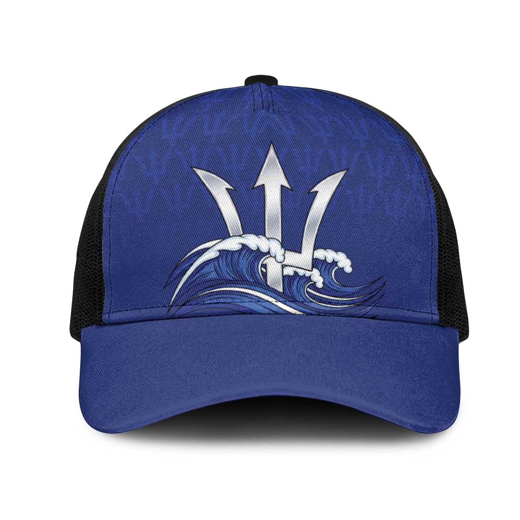 Caribbean Cricket Barbados Custom Mesh Trucker Cap Trident Champion’s Wave - Wonder Print Shop