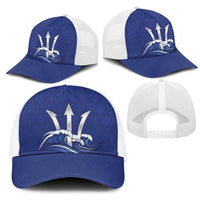 Caribbean Cricket Barbados Custom Mesh Trucker Cap Trident Champion’s Wave - Wonder Print Shop