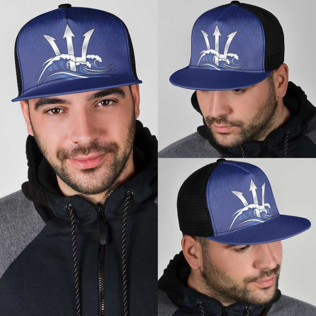Caribbean Cricket Barbados Custom Mesh Trucker Cap Trident Champion’s Wave - Wonder Print Shop