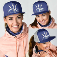 Caribbean Cricket Barbados Custom Mesh Trucker Cap Trident Champion’s Wave - Wonder Print Shop