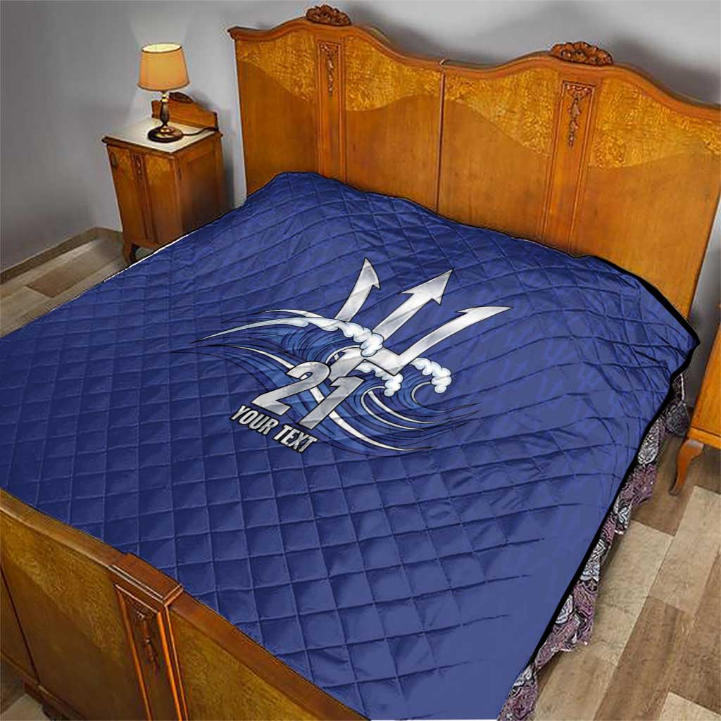Caribbean Cricket Barbados Custom Quilt Trident Champion’s Wave - Wonder Print Shop