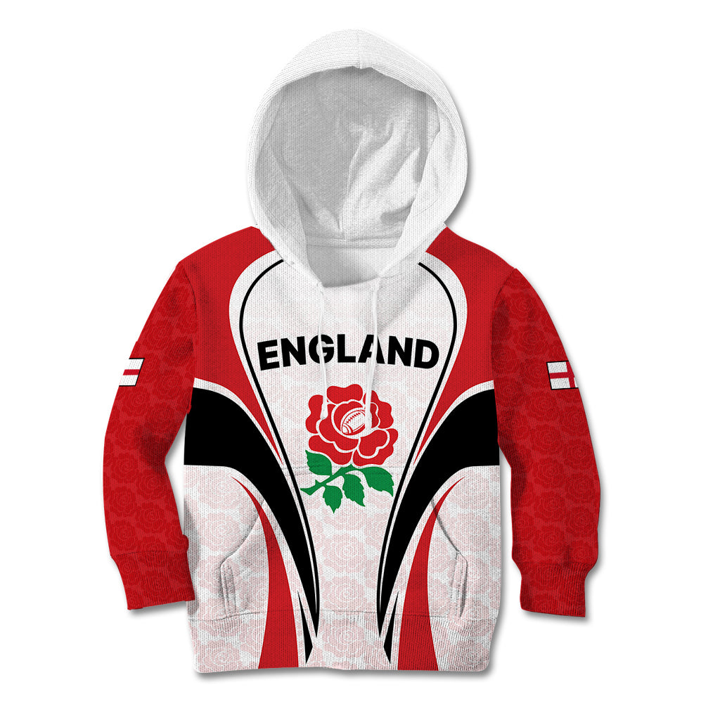 Custom England Rugby Kid Hoodie Come On Red Rose Word Cup 2023 - Wonder Print Shop