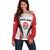 Custom England Rugby Off Shoulder Sweater Come On Red Rose Word Cup 2023 - Wonder Print Shop