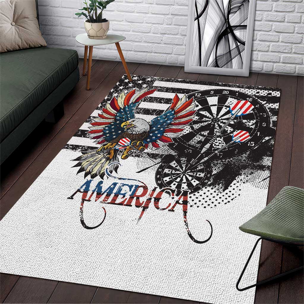 USA Darts Area Rug American Bald Eagle with Grunge Style LT9 - Wonder Print Shop