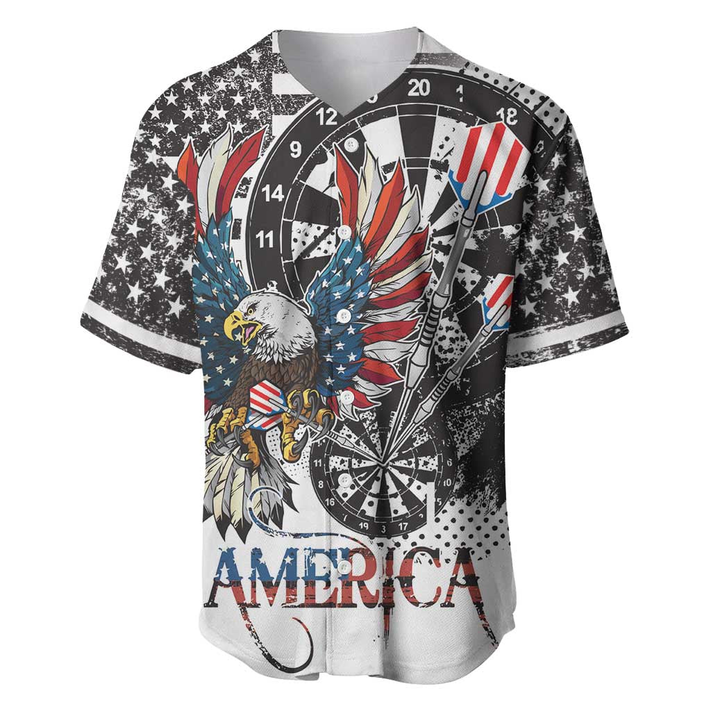 USA Darts Baseball Jersey American Bald Eagle with Grunge Style LT9 - Wonder Print Shop