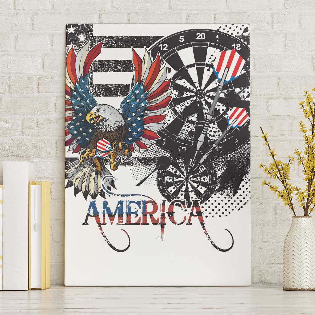 USA Darts Canvas Wall Art American Bald Eagle with Grunge Style LT9 - Wonder Print Shop