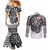 USA Darts Couples Matching Mermaid Dress and Long Sleeve Button Shirt American Bald Eagle with Grunge Style