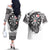 USA Darts Couples Matching Off The Shoulder Long Sleeve Dress and Hawaiian Shirt American Bald Eagle with Grunge Style LT9 - Wonder Print Shop