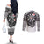 USA Darts Couples Matching Off The Shoulder Long Sleeve Dress and Long Sleeve Button Shirt American Bald Eagle with Grunge Style