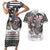 USA Darts Couples Matching Short Sleeve Bodycon Dress and Hawaiian Shirt American Bald Eagle with Grunge Style LT9 - Wonder Print Shop