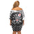 USA Darts Off Shoulder Short Dress American Bald Eagle with Grunge Style - Wonder Print Shop