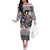 USA Darts Off The Shoulder Long Sleeve Dress American Bald Eagle with Grunge Style - Wonder Print Shop