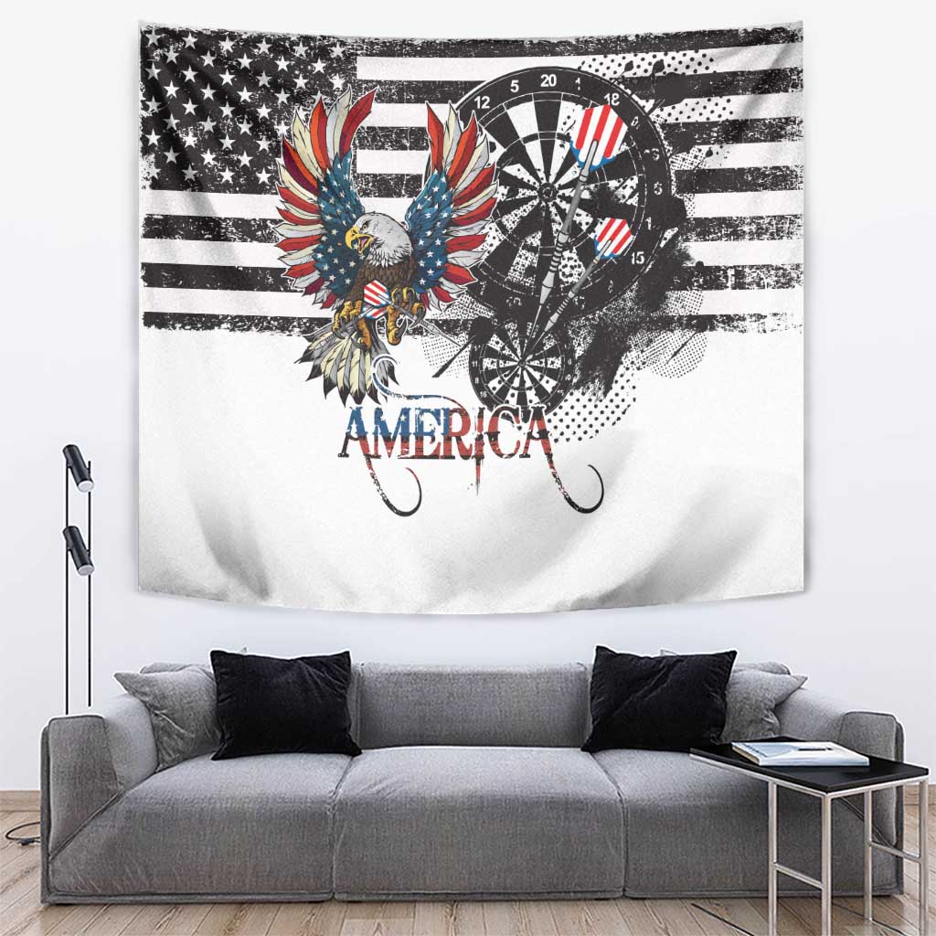 USA Darts Tapestry American Bald Eagle with Grunge Style