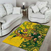 Custom South Africa vs Australia Area Rug Springboks Wallabies Two Nations One Battle