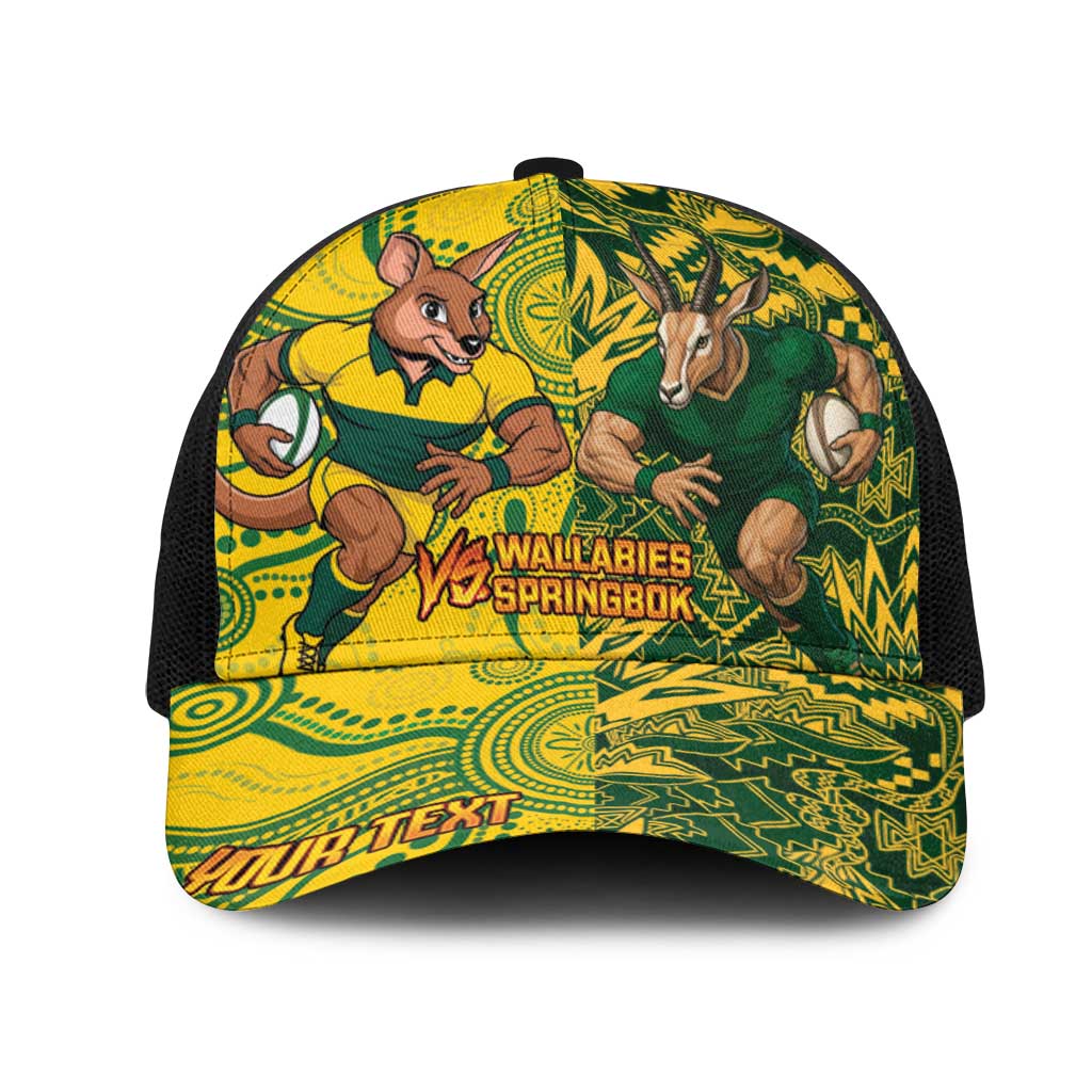 Personalized South Africa vs Australia Baseball Net Cap Springboks Wallabies Two Nations One Battle