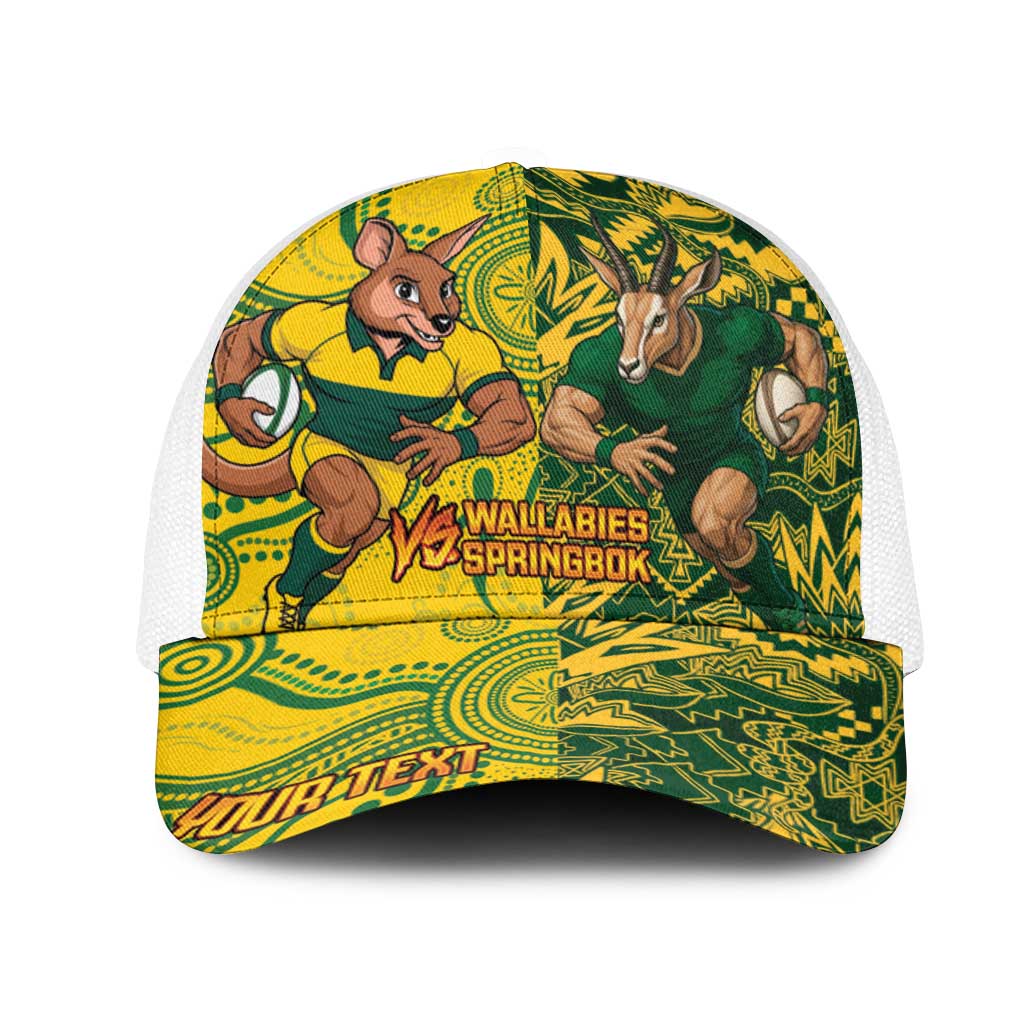 Personalized South Africa vs Australia Baseball Net Cap Springboks Wallabies Two Nations One Battle