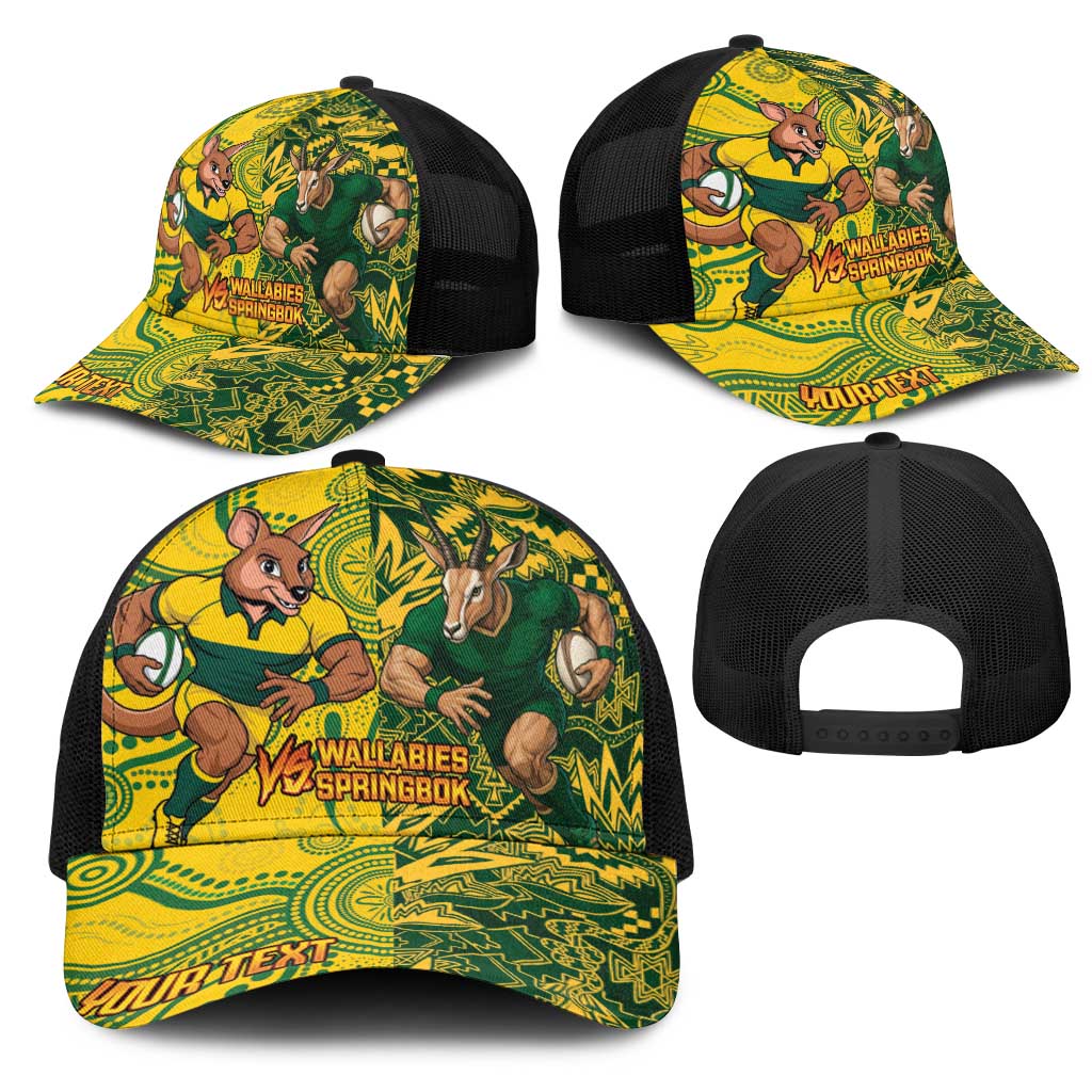 Personalized South Africa vs Australia Baseball Net Cap Springboks Wallabies Two Nations One Battle