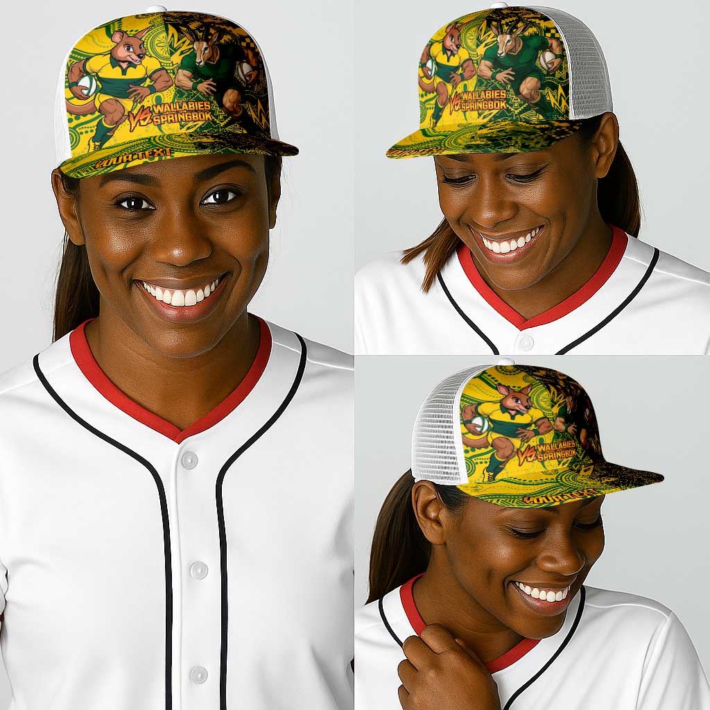 Personalized South Africa vs Australia Baseball Net Cap Springboks Wallabies Two Nations One Battle