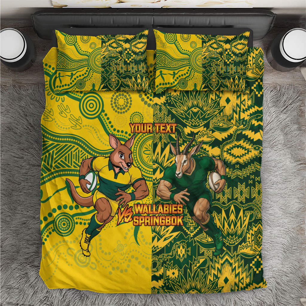Custom South Africa vs Australia Bedding Set Springboks Wallabies Two Nations One Battle