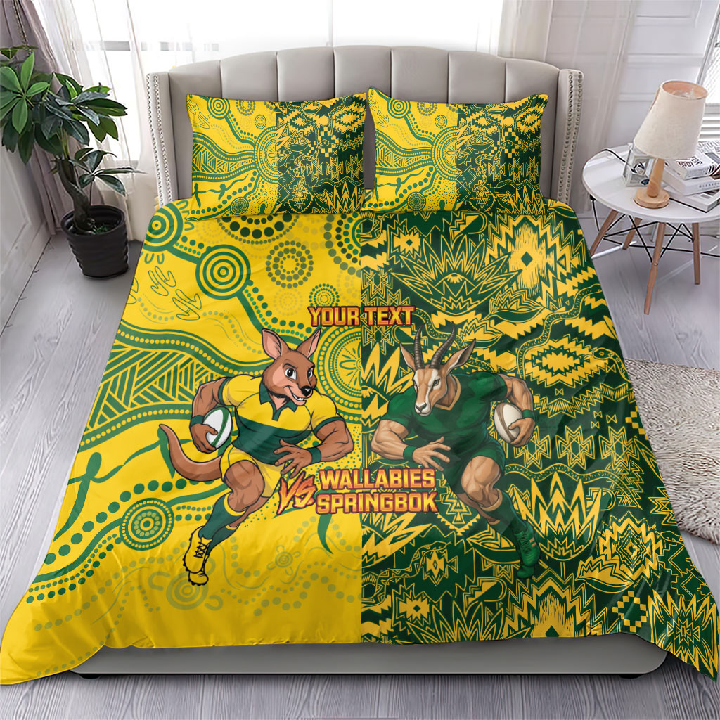 Custom South Africa vs Australia Bedding Set Springboks Wallabies Two Nations One Battle