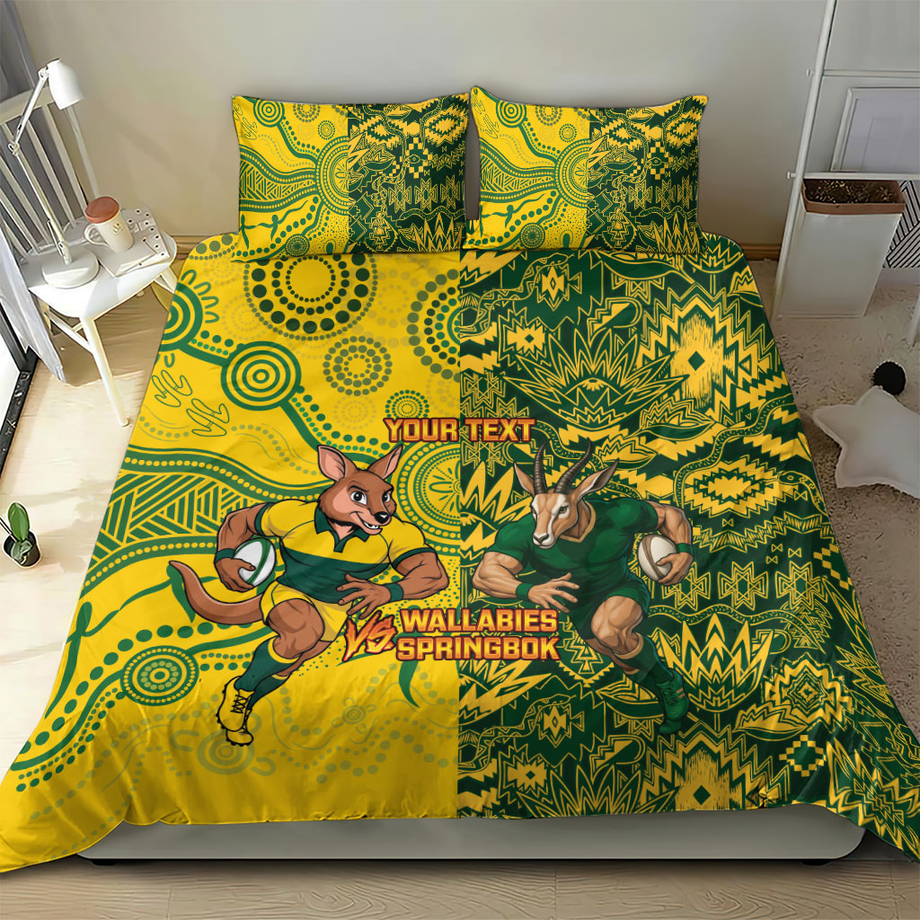 Custom South Africa vs Australia Bedding Set Springboks Wallabies Two Nations One Battle