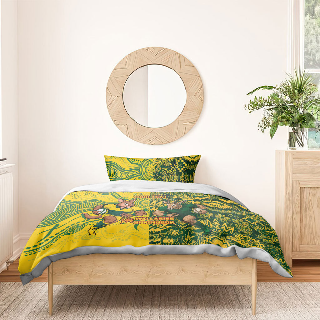 Custom South Africa vs Australia Bedding Set Springboks Wallabies Two Nations One Battle