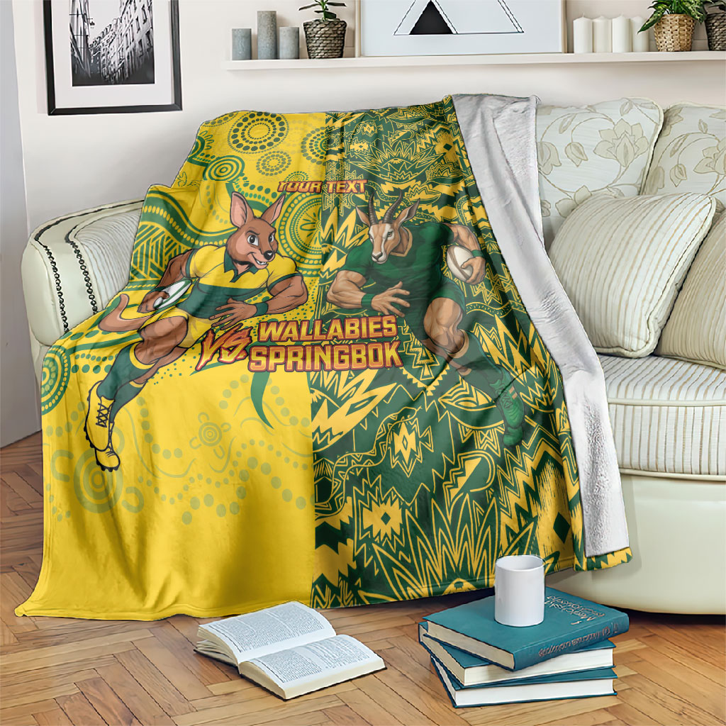 Custom South Africa vs Australia Blanket Springboks Wallabies Two Nations One Battle