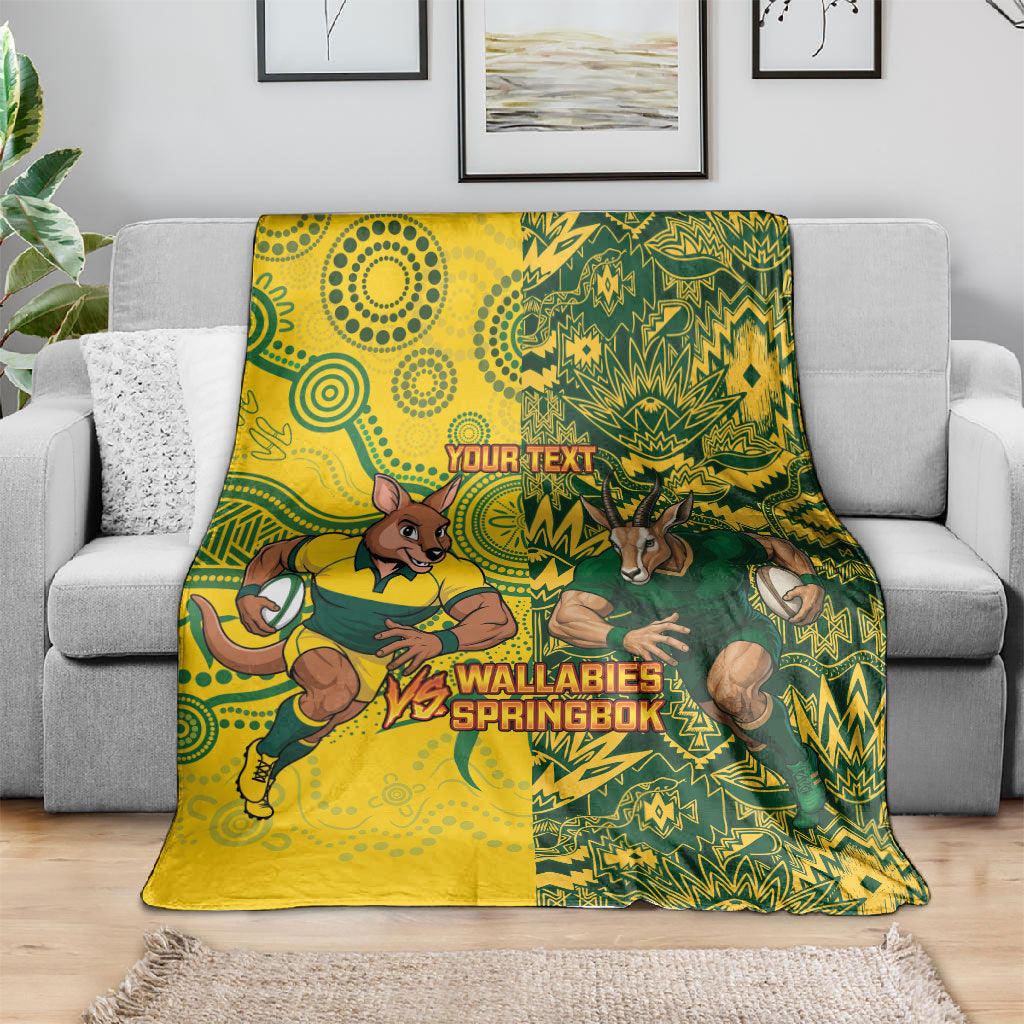 Custom South Africa vs Australia Blanket Springboks Wallabies Two Nations One Battle