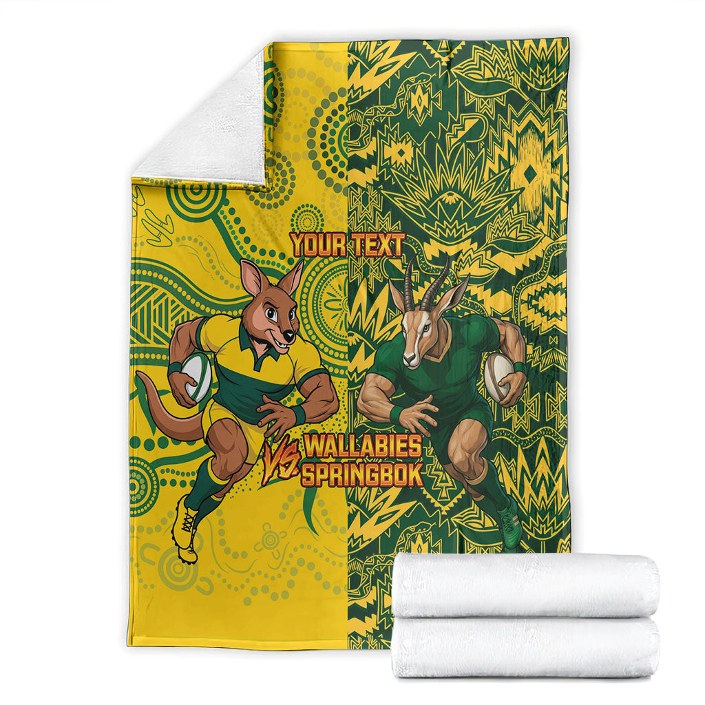 Custom South Africa vs Australia Blanket Springboks Wallabies Two Nations One Battle