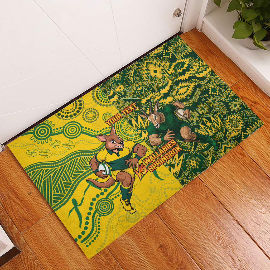 Custom South Africa vs Australia Rubber Doormat Springboks Wallabies Two Nations One Battle