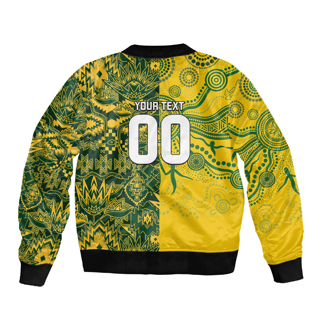 Custom South Africa vs Australia Sleeve Zip Bomber Jacket Springboks Wallabies Two Nations One Battle