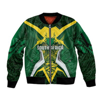 South Africa Springbok Custom Sleeve Zip Bomber Jacket Rugby se Grootste Wedywering
