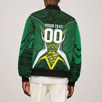 South Africa Springbok Custom Sleeve Zip Bomber Jacket Rugby se Grootste Wedywering