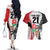 Custom Fiji England Rugby Couples Matching Off The Shoulder Long Sleeve Dress and Hawaiian Shirt Tapa Pattern and Rose Flower World Cup 2023 LT9 - Wonder Print Shop